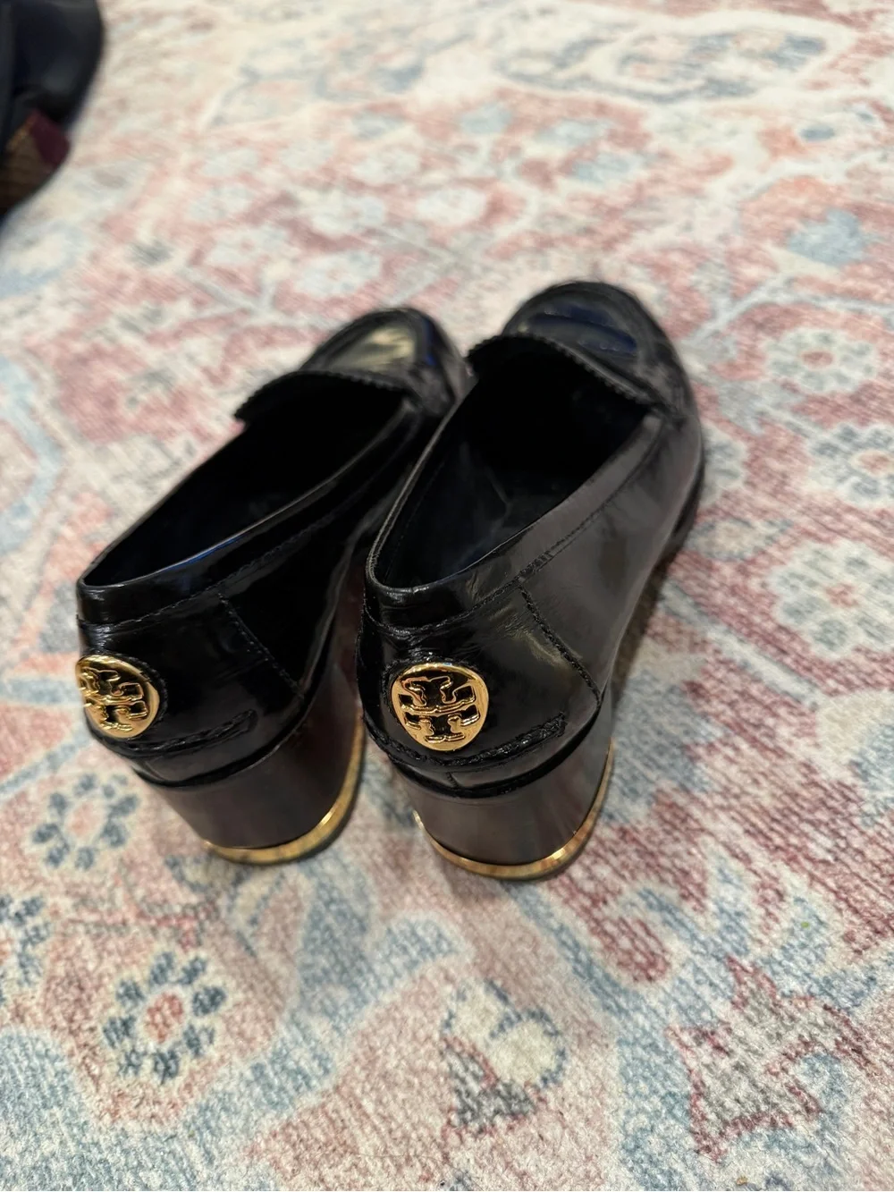 Tory Burch Black Patent Leather Penny Loafers